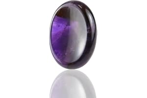 Nvzi Worry Stones Amethyst Crystal Rock for Kids, Chakra Crystals and Healing Stones, Oval Palm Stone, Thumb Stone, Crystals for Beginners, Spiritual Gifts for Women, Meditation Accessories (1PCS)