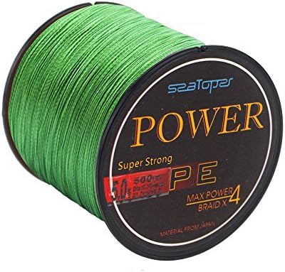 SeaToper Super Strong PE Braided Fishing Line 500M / 547 Yards 20LB 0.165MM Green