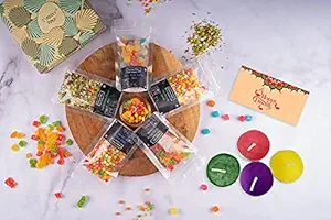 Tummy Pops Diwali Gift Hampers for Kids | Colourful Candies and Handmade Mouth | Rajasthani Saunf Mix + Fruit Jelly Candy + Mini Fennel Candy + Fruit Balls Candy + Mini Fruit Candy Mix (75 gm Each)