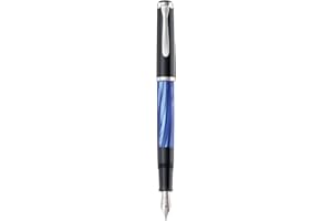 Pelikan 801959 - Pluma estilográfica en punto de escritura EF, color azul veteado
