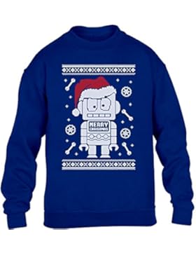 KIDS - Süsser Roboter mit Nikolausmütze Weihnachten Kinder Pullover Sweatshirt