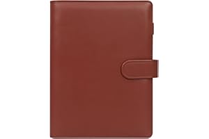 ‎SKYCASE Skycase A5 Binder,6 Löcher Loseblatt Binder,A PU Leder Budget Binder,Loseblatt Notizbuch,Ringbuchordner Ringbinder Planer A5 Ordner Portfolio,Ringbuch DIN A5,Notebook Cover für A5 Füllpapier,Braun