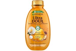 Garnier Ultra Doux - Shampooing Nourrissant - Enrichi en Huile d'Argan & Camélia - Pour Cheveux Secs à Très Secs, et Ternes - Huiles Merveilleuses - 400 ml