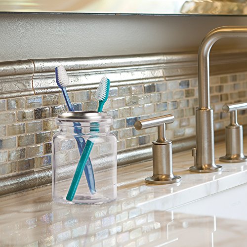 Interdesign 24210EU Westport Zahnbürstenhalter aus Glas, durchsichtig/gebürstet - 2