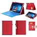 Produktbild Microsoft Surface Pro Hülle,ISIN Microsoft Surface Pro 2017 / Pro 4 / Pro 3 12,3 Zoll Notebook Laptop Tablet Schutzhülle Tasche Stand Cover mit Handschlaufe,Surface-Stift Halter und Kartenschlitz (Rot)