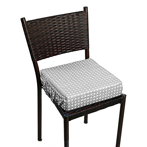 Zicac Sitzerhöhung Sterne Muster Tragbare Sitzerhöhung mit Seitentasche für Kinder Seat Pad (Quadra, Grau Sterne) - 9