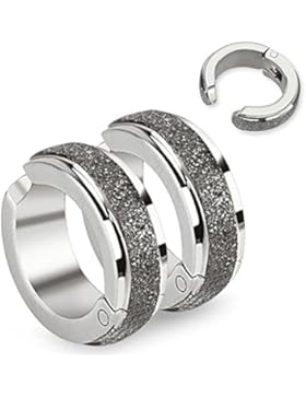 Paula & Fritz® Ring aus Edelstahl Chirurgenstahl 316L 1 Paar Fake Clip Kreolen...