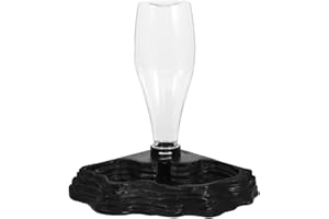 VILLCASE Reptile Water Feeder, Automatic Plastic Water Dispenser 2 in 1 Reptile Food and Water Bowl Drinker Feeding Dish for Turtle Bearded Dragons Spider Geckos Lizard, Black