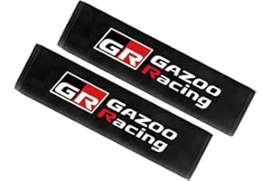 GNOXI 2 Pcs Car Seat Belt Pads, for GR GAZOO RACING Padding Protector Soft Comfort Cushion Protection Breathable Interior Styling Accessories
