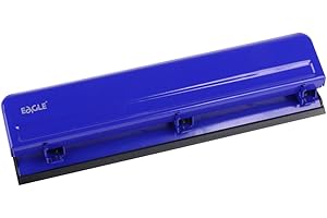 Eagle Perforatrice da scrivania a 3 fori, molto resistente, capacità di 12 fogli, in metallo (blu)