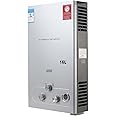 Lfhelper Portable Gas Water Heater, 16L 32KW Propane LPG Gas Camping Water Heater, On-Demand LPG Boiler, use for Outdoor Shower Horse Pet Washing