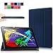 Produktbild Infiland Lenovo Tab 2 A10-70 / Tab 2 A10-70L / Tab 2 A10-70F / Tab 2 A10-30F / Tab 2 A10-30L / Tab 3 10 Business/ Tab3 10 Plus Hülle Case, Ultra Dünn Tri-Fold Smart-Muschel PU Leder Schutzhülle für Lenovo Tab 2 A10-70 / Tab 2 A10-30 / Tab 3 10 Business/ Tab3 10 Plus 10,1 Zoll Tablet (mit Auto Schlaf / Wach Funktion)(Dunkleblau)
