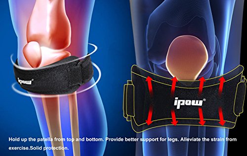 Ipow 2-Stück Kniegurt Jumper Patella Bandage (schwarz) - 2