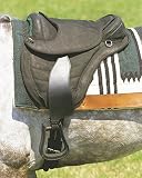 distanzsattel roc Packtaschenringe und Schweifriemenring, lange mit Nylon verstärkte Leder gurtstrippen und lederüberzogene Steigbügel aus Metall und Holz
