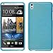 Produktbild PhoneNatic Case kompatibel mit HTC Desire 816 - blau Silikon Hülle Brushed + 2 Schutzfolien
