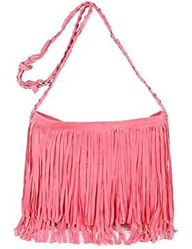 Padgene Boho Stil Gypsy Style Fransen QuasteTroddelBommel Damen Schulter Taschen Beutel Handtaschen Geflochten...