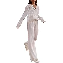 Set Due Pezzi Donna SYLVACHIC - Camicia E Pantaloni Lino Gamba Larga, Taglia Unica | Casual Elegante - Foto 3