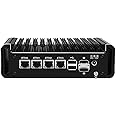 HUNSN Micro Firewall Appliance, Mini PC, Mikrotik, OPNsense, VPN, Router PC, Intel Alder Lake-N 12th Gen N100, RJ44, 4 x 2.5G