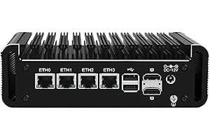 HUNSN Micro Firewall Appliance, Mini PC, pFsense Plus, Mikrotik, OPNsense, VPN, Router PC, Intel Alder Lake-N 12th Gen N100, RJ44, 4 x 2.5GbE I226-V, 2 x HDMI, DP, TF, Type-C, 8G DDR5 RAM, 256G SSD
