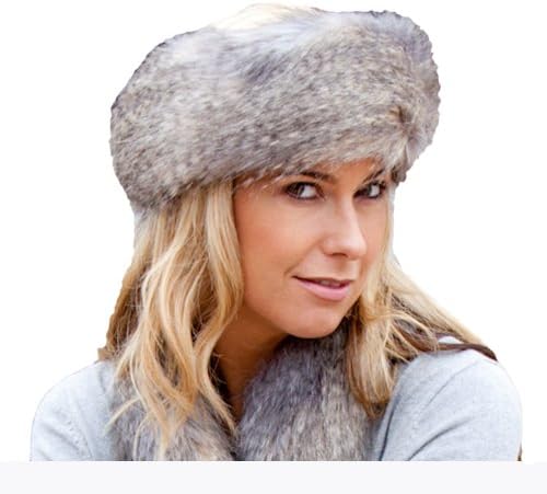 Faux Fur Headband - Wolf Grey