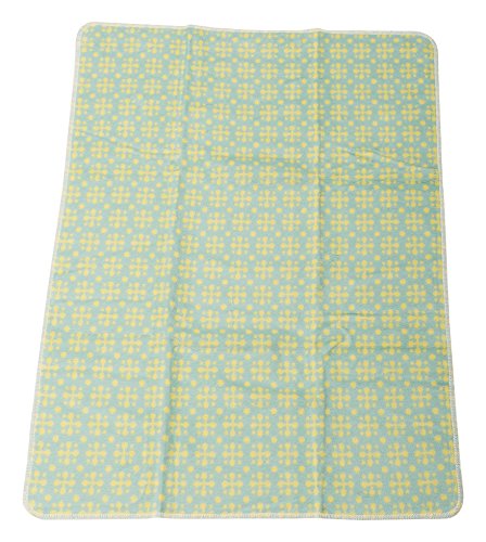 David Fussenegger 16385470 Maja 100% Baumwolldecke "Kleinmuster" GOTS zertifiziert, Baumwoll-Mischgewebe, mintgrün, 100 x 75 x 100 cm