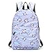 Produktbild Tezoo Casual Schulrucksäcke Rucksack Damen Einhorn Rucksäcke Schule Daypacks Kinderrucksack für 14 Zoll Laptop College Backpack für Kinder Jungen Studenten Blau