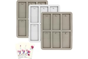 AIFUDA Stampi per cera in silicone, rettangolari in resina siliconica con foro per appendere portachiavi di Natale, per gioielli fai da te fai da te con ciondolo, collane, portachiavi