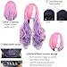 S-noilite® Fashion Womens Long Wig Wavy Curly Hair Harajuku Style Cosplay Anime Full Wigs (Mix Pink White)