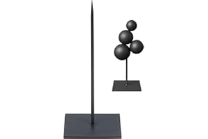 NaDeco Metallständer Schwarz 7x7x14cm, Deko Skulpturenständer Dekoration Ständer Halter Halterung Metall, Metallsockel Kunst Säule Galerie Sockel Standdeko, für Skulpturen Treibholz und mehr