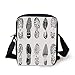 Produktbild Grunge Decor,Set of Various Shoe Tracks Human Foot Damaged Murky Artisan Walking Image,Grey White Print Kids Crossbody Messenger Bag Purse