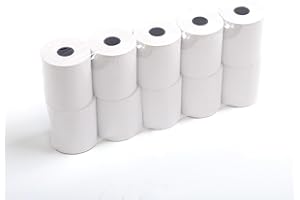 ASHYLE Rotoli Pos 57mm X 18 mt Carta Termica - 10 Rotoli - Rotolo Di Carta Termica Per Ricevute Bancomat-Rotolini Pos Omologato Per Scontrini Fiscali E Ricevute Telematiche