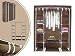 Produktbild Leogreen - Stoffschrank, Faltbarer Camping-Kleiderschrank, 3 Türen, 172 x 134 x 43 cm, Braun, Material: Edelstahlrohre