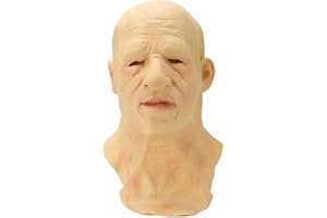 SUPYINI Silikonowa maska, lateksowa maska męska, realistyczna maska, horror, straszna silikonowa maska na twarz, horror, Halloween, cosplay, przebranie, lateksowe rekwizyty, 26 x 25 x 15 cm