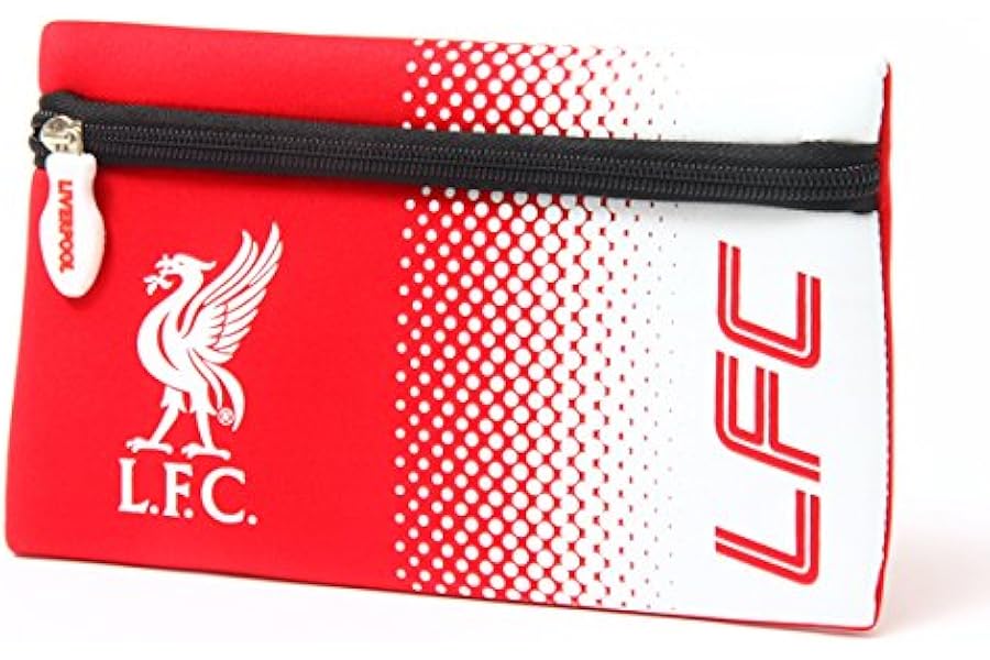 Official Football Merchandise Flat Neoprene Zip Pencil Case Official Club Colours , Liverpool FC