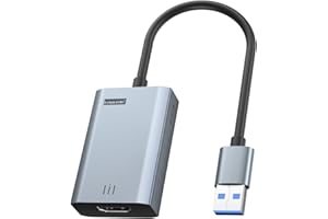 Lemorele Adattatore da USB a HDMI per MacBook Air/Pro/Mini, 1080P USB a HDMI per Mac Supporta Mirroring e Modalità Espansione Adattatore Video Multi Display Compatibile con Windows7,8,10/MacOS10.15