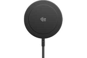 Magnetic Wireless Charger, 25W 5ft Qi2 Fast Charging Pad Compatible With MagSafe for iPhone Air/17e/17/16/15/14/13/12, AirPods 4/3/2/Pro, Pixel 10 Series & More(No Adapter)-Black