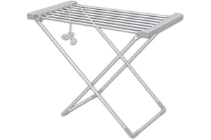 Herzberg HG8070-WHT, elektrisk torktumlare, snabbtorkande, energibesparing, tyst, kompakt, 8 uppvärmda rör, avfuktning, antibakteriell, lätt att installera och använda, 120 W