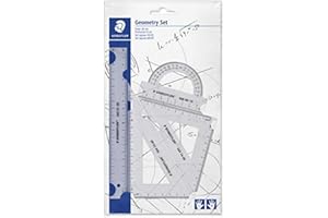STAEDTLER Mars 569 PB4-0 Set de reglas y transportador para dibujo técnico, Plástico