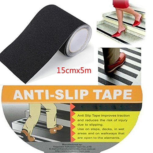 BESTOMZ 15CM x 5M Anti-Rutsch Band Aufkleber für Treppen Belag Streifen (schwarz) - 8