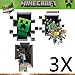 Produktbild 3er Minecraft Wandtattoo 3D Wandsticker Wandaufkleber Wandbild Deko 3 Motiv 70x50 cm