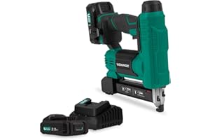 VONROC Graffatrice a Batteria 20V - 2-in-1 Graffettatrice/Inchiodatrice, LED, 2 Batterie 2.0Ah, 1000 Graffette e Chiodi Inclusi, Soft Grip