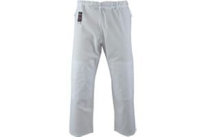 Malino Pantalon de Judo étudiant pour Enfants et Adultes, Blanc Coton léger 7oz