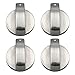Produktbild Gosear 4 Stk Metall 8mm Universal Silber Gas Herd Steuer Knöpfe Adapter Ofen Schalter Kochen Fläche Steuer Sperren