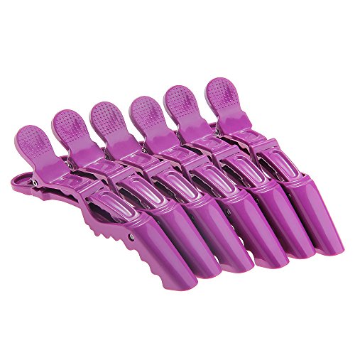FACILLA® Pack of 6 Salon Sectioning Clip Clamp Hairdressing Styling Hair Tool Crocodile