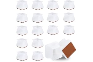 HONGECB Tappi per Gambe in Silicone per Sedie, Silicone Feltrini per Sedie, Piedini per Tappeti in Silicone tappi, Tappi Sedie Silicone, Piedini per Sedie Silicone, Square, 22-35mm, Trasparente