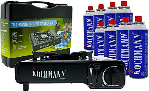 Gaskocher + 8 Gaskartuschen Msf-1a + Transportkoffer