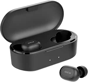 HOMSCAM T2C Cuffie Bluetooth 5.0 QCY Auricolari Bluetooth Senza Fili  Auricolari Wireless Stereo Sportivi in Ear con Custodia da Ricarica 800mAh  Microfono Leggeri Hi-Fi per iPhone Huawei Xiaomi Samsung