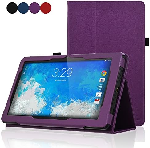 Hipstreet 10'' Pilot Tablet Case, ACdream Folio Stand Premium PU Leather Cover Case for Hipstreet 10" Pilot Quad Core Tablet 8GB / 16GB, Dark Purple