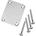 Chrome Neck Plate for Electric Guitar with One Plastic Mat Four Mounting Screws