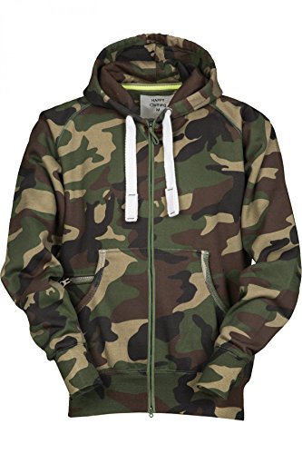 Herren Sweatjacke Zip Hoodie Kapuzenjacke Militär Tarnmuster Camouflage